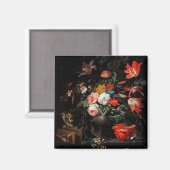 Abraham Mignon The Overdraaid Bouquet. Floral Magneet (Voorkant / Achterkant)