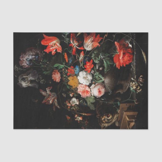 Abraham Mignon The Overdraaid Bouquet. Floral Tissuepapier (Voorkant)