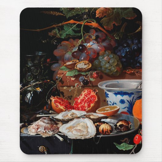 Abraham Mignon Vruchten en oesters Muismat (Voorkant)