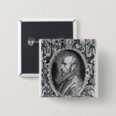 Abraham Ortelius Vierkante Button 5,1 Cm (Voorkant /achterkant)