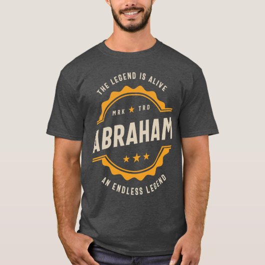 Abraham Persoonlijke naam Birthday Gift T-shirt (Voorkant)