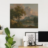 Abraham Pether - Hilly Landscape Poster (Thuiskantoor)