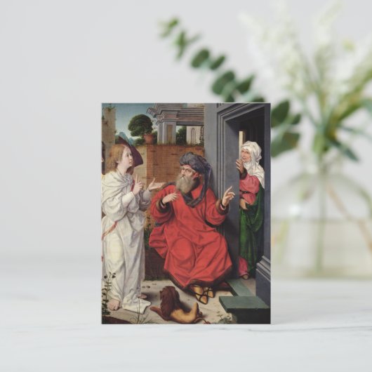Abraham, Sara en an Angel, c.1520 Briefkaart (Staand voorkant)