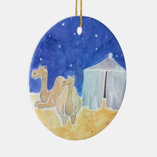 Abraham Tent en Camels Jesse Tree Keramisch Ornament (Rechts)