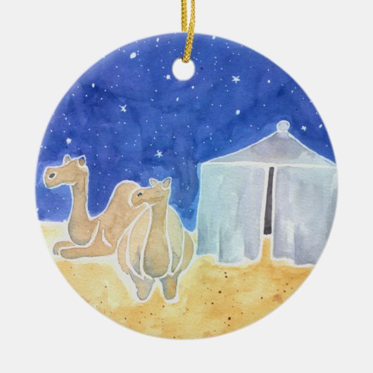 Abraham Tent en Camels Jesse Tree Keramisch Ornament (Voorkant)