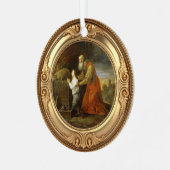 Abrahams offerande Advent Jesse-boom Metalen Ornament (Voorkant links)