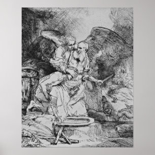 Abraham's Sacrifice - Rembrandt - c1655 Poster