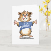 Abrahamster 17 seconden Wenskaart / Notecard Kaart (Gele Bloem)