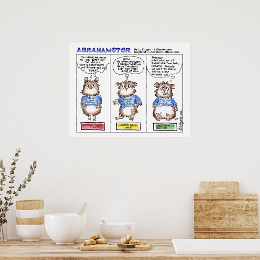 Abrahamster 3-paneelafdrukken Cartoon Poster (Keuken)