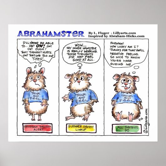 Abrahamster 3-paneelafdrukken Cartoon Poster (Voorkant)