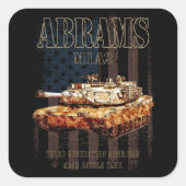 Abrams M1A2 MBT Verenigde Staten Main Battle Tank Vierkante Sticker (Voorkant)