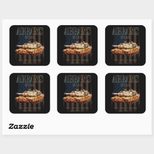 Abrams M1A2 MBT Verenigde Staten Main Battle Tank Vierkante Sticker