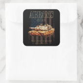 Abrams M1A2 MBT Verenigde Staten Main Battle Tank Vierkante Sticker (Tas)