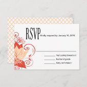 Abraxas Abstract Floral RSVP | perzikkoraal (Voorkant / Achterkant)