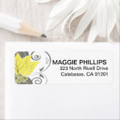 Abraxas Abstracte Floral | gele houtskool Etiket (Insitu)