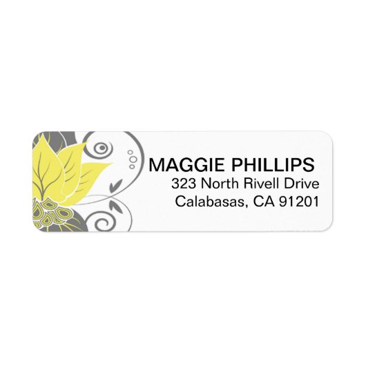 Abraxas Abstracte Floral | gele houtskool Etiket (Voorkant)