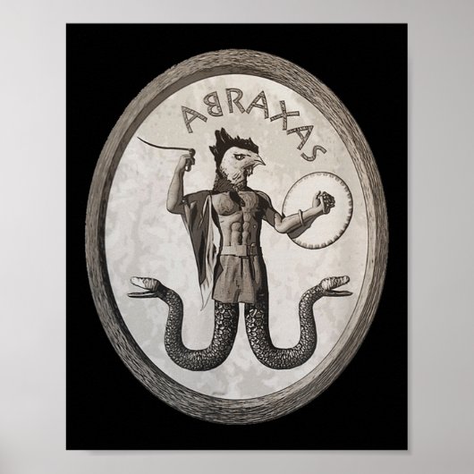 Abraxas Esoteric Gnostic Symbool Occulte heidense  Poster (Voorkant)