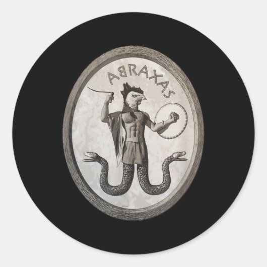 Abraxas Esoteric Gnostic Symbool Occulte heidense  Ronde Sticker (Voorkant)