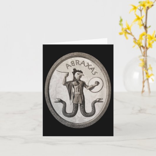 Abraxas Esoterisch Gnostisch Symbool Occult Pagan  Kaart (Gele Bloem)