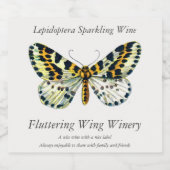 Abraxas grossulariata - De ekster mot sprankelend Sparkling Wijnetiket (Enkel label)