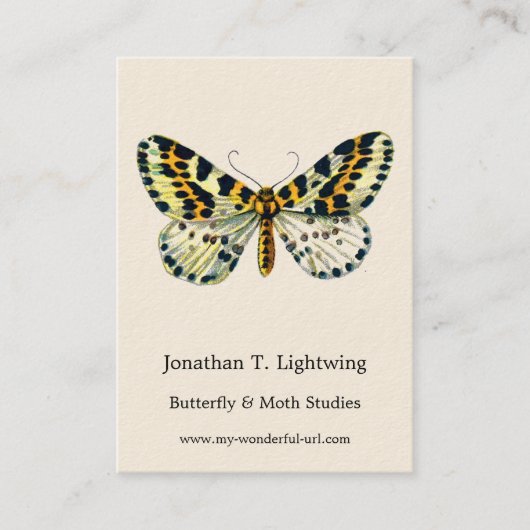 Abraxas grossulariata, de Magpie Moth Color Image Visitekaartje (Voorkant)