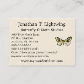 Abraxas grossulariata, de Magpie Moth Color Image Visitekaartje (Achterkant)