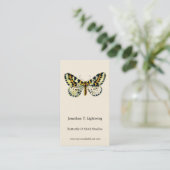 Abraxas grossulariata, de Magpie Moth Color Image Visitekaartje (Staand voorkant)