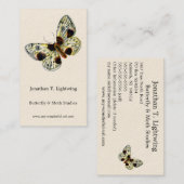 Abraxas sylvata - de gekloonde Magpie Moth Visitekaartje (Voorkant / Achterkant)