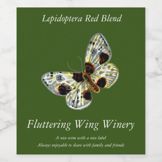 Abraxas sylvata - het gekloonde Magpie Moth Wine L Wijn Etiket (Enkel label)