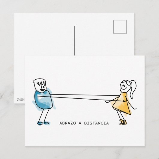 Abrazo a distancia briefkaart (Voorkant / Achterkant)