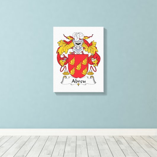 Abreu Family Crest Canvas Afdruk (Insitu (Houten vloer))