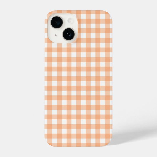 Abriek Oranje Gingham iPhone Hoesje (Achterkant)
