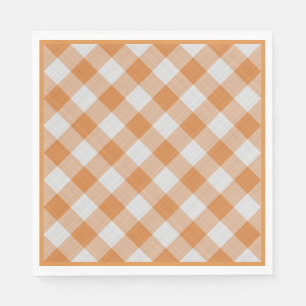 Abriek Oranje land Cottage Gingham Stripes Servet