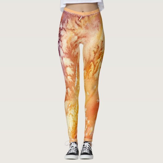 Abriek Roos Abstract ontwerp Leggings (Voorkant)