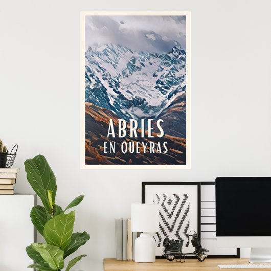 Abriès en Queyras Skiresort Poster (Thuiskantoor)