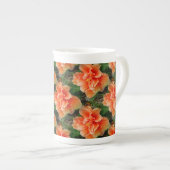 Abrikocyt Hibiscus Tropische Bloem Porselein Kop (Voorkant rechts)