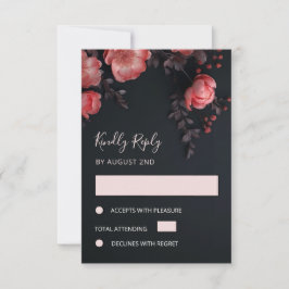 Abrikoos 3D Rozen Bruiloft RSVP Kaartje