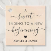 Abrikoos A Sweet Ending to a New Beginning Gift La Bedankjes Labels (Voorkant)