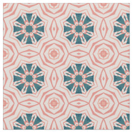 Abrikoos abstract bloemmotief stof