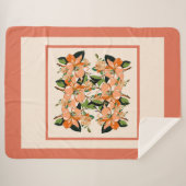 Abrikoos Azalea op Cream King Maat Sherpa Deken (Voorkant (horizontaal))