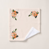 Abrikoos Azalea op Crème Bad Handdoek (Wasdoekje)