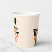 Abrikoos Azalea op Crème Papieren Bekers (Rechts)
