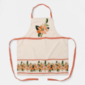 Abrikoos Azalea op Crème Schort (Voorkant)