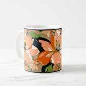 Abrikoos Azalea op Tan Koffiemok (Voorkant links)