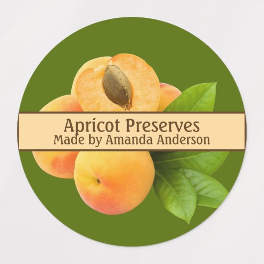 Abrikoos behoudt Modern Circle Food Label (Design 1)