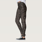 Abrikoos Beige Mandala met elegante symmetrie Leggings (Links)