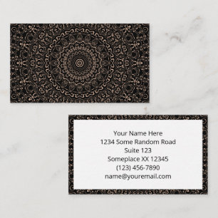 Abrikoos Beige Mandala met Elegante Symmetrie Visitekaartje