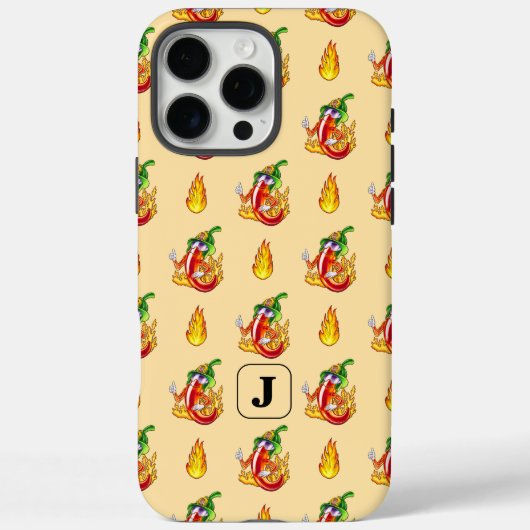 Abrikoos brandweerman Chili karakter & Fire Design Case-Mate iPhone Case (Achterkant)