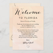 Abrikoos bruiloft welkomstbrief & routebeschrijvin programmakaart (Voorkant / Achterkant)