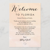 Abrikoos bruiloft welkomstbrief & routebeschrijvin programmakaart (Voorkant)